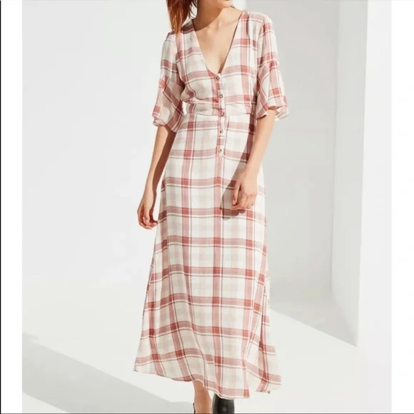 chinese dress ladies Urban Outfitters Ribbed Striped Plum Turtle Neck Sweater Maxi Dress (Small)